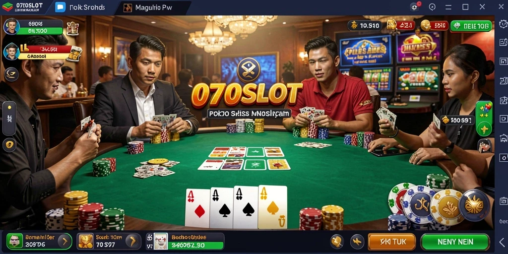 Tampilan gameplay Poker yang menegangkan dan mengasyikkan di 070SLOT.