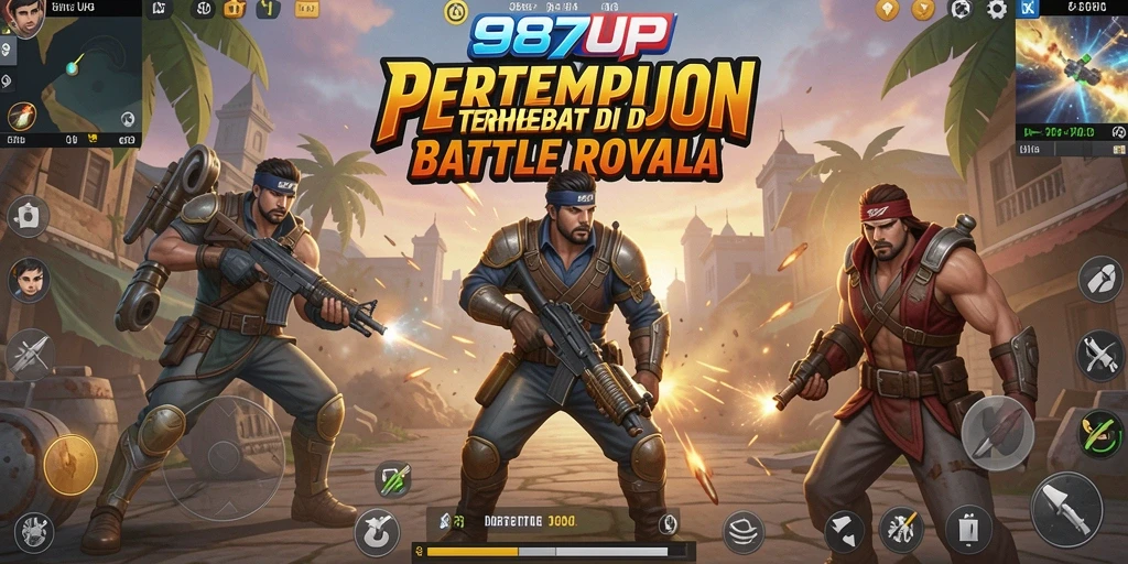 Tangkapan layar 987UP menampilkan pertempuran epik dalam suasana Battle Royale.