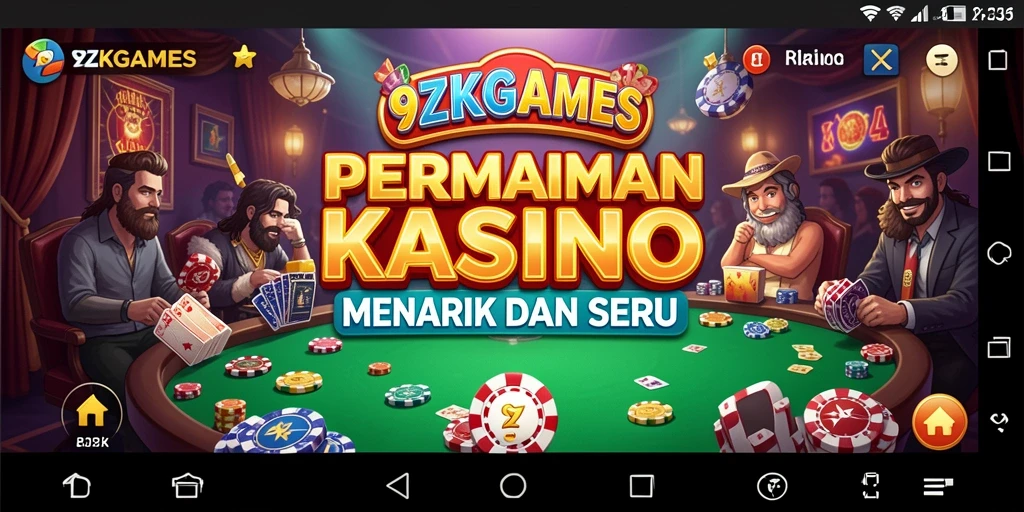 Tampilan screenshot utama 9ZKGAMES menampilkan permainan kasino yang mengasyikkan.