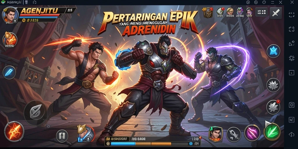 Tampilan gameplay seru dari AGENJITU dalam pertarungan yang intens.