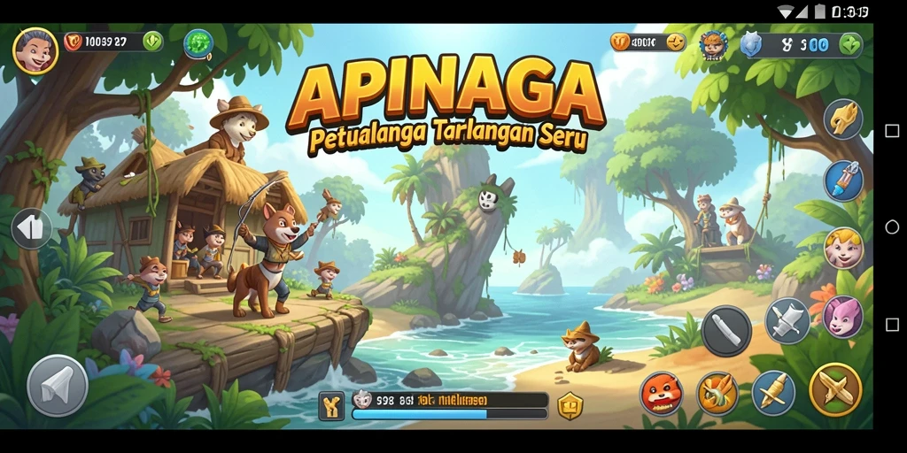 Screenshot mengagumkan dari gameplay petualangan di APINAGA.
