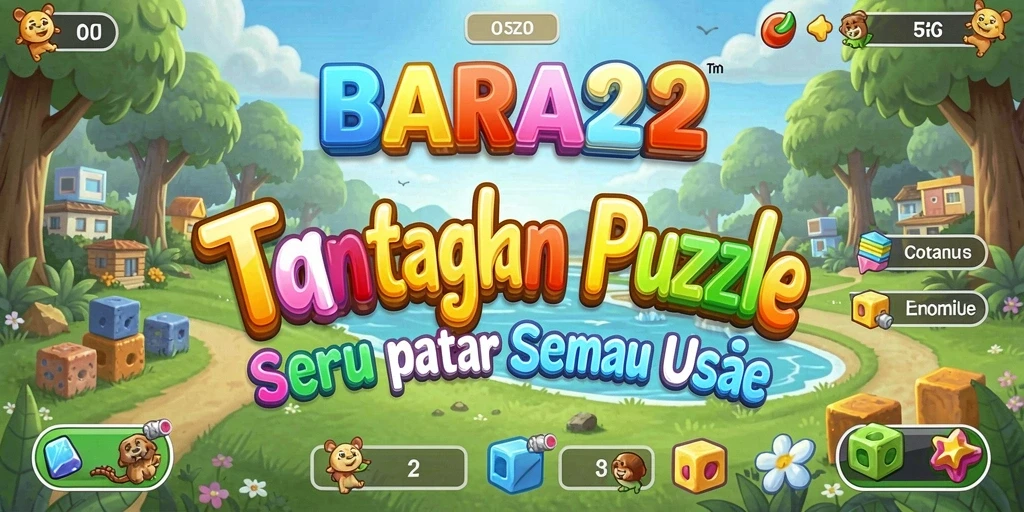 Tampilan gameplay seru di dalam BARA22, menampilkan berbagai jenis puzzle.