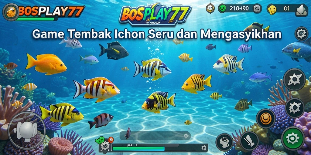 Tampilan gameplay menarik dari game Tembak Ikan dengan efek visual menawan.