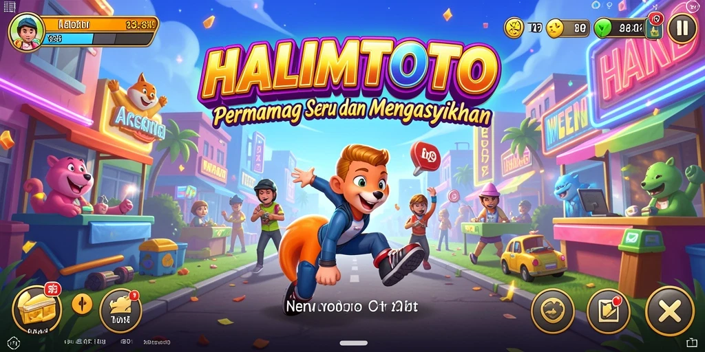 Screenshot gameplay HALIMTOTO menampilkan pemain yang sedang beraksi di level menantang.
