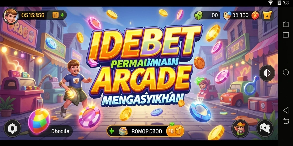 Screenshot utama menunjukkan aksi seru dari gameplay IDEBET di kategori Arcade.