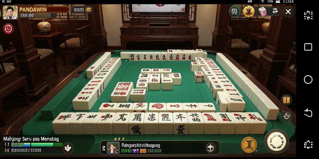 Tampilan gameplay seru PANDAWIN dengan desain ubin Mahjong yang menarik.